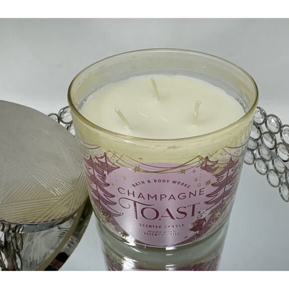 Bath & Body Works 3 Wick Scented Candle CHAMPAGNE TOAST 14.5 oz - Picture 2 of 7